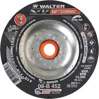 HP Combo Spin-On Combination Wheel, 4-1/2" x 1/8", 5/8"-11 Arbor, Type 27S Toolneeds Inc.