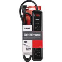Surge Protector, 6 Outlets, 1000 J, 1875, 4' Cord Toolneeds Inc.