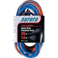 TPE-Rubber Extension Cord With Light Indicator, All-Weather, SJEOW, 12/3 AWG, 15 A, 25' Toolneeds Inc.