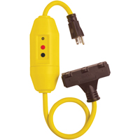 Cordons &agrave; trois prises avec disjoncteur de fuite &agrave; la terre, 120 V, 15 A, Cordon de 2' Toolneeds Inc.