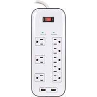 USB Charging Surge Protectors, 8 Outlets, 2400 J, 1875 W, 6' Cord Toolneeds Inc.