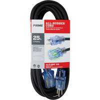 All-Rubber Extension Cord, Outdoor, SJOOW, 14/3 AWG, 15 A, 25' Toolneeds Inc.