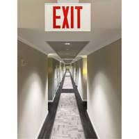 Exit Sign, LED, Battery Operated/Hardwired, 12-1/5" L x 7-1/2" W, English Toolneeds Inc.