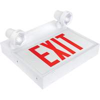 Exit Sign with Security Lights, LED, Battery Operated/Hardwired, 12-1/10" L x 11" W, English Toolneeds Inc.