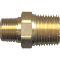 Reducing Hex Nipple, Brass, 1/2" x 3/8", NPT x NPT Toolneeds Inc.