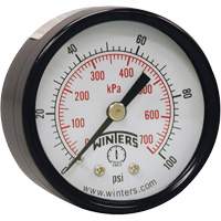 Economy Pressure Gauge, 2" , 0 - 160 psi, Back Mount, Analogue Toolneeds Inc.