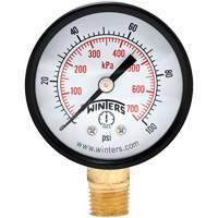 Economy Pressure Gauge, 2" , 0 - 100 psi, Bottom Mount, Analogue Toolneeds Inc.